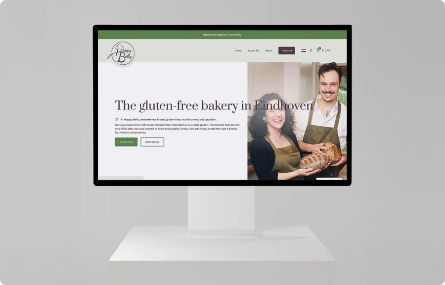 happy belly glutenfree bakery designed webshop by tomfransen media